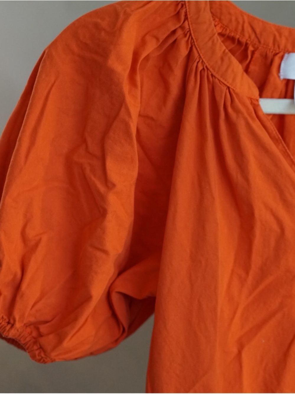 Japna Orange Puff Sleeve Mini Dress - Picture 4 of 6